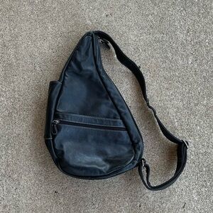 Vintage Real Leather Sling Bag by Ameribag: Healthy Back Bag